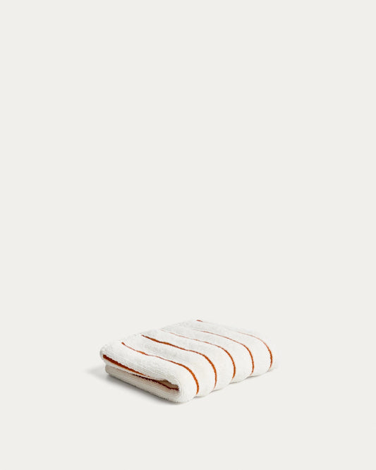 Dorane 100% cotton towel with orange stripes 30 x 50cm