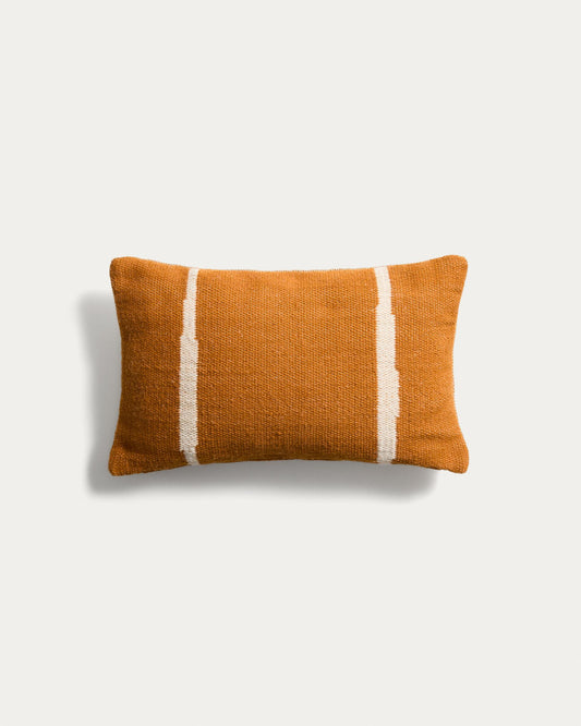 Daila orange 100% PET cushion cover with Ikat graphic 30 x 50cm