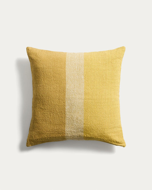 Nurei yellow cotton and linen cushion cover 50 x 50cm