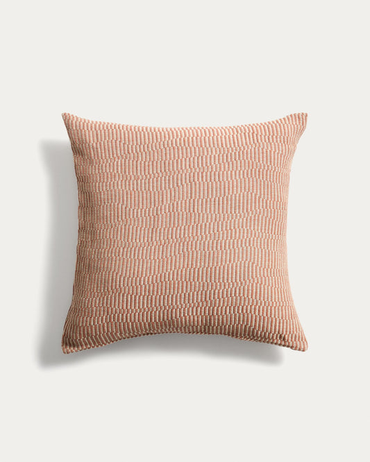 Nerel orange cotton and linen jacquard cushion cover 50 x 50cm
