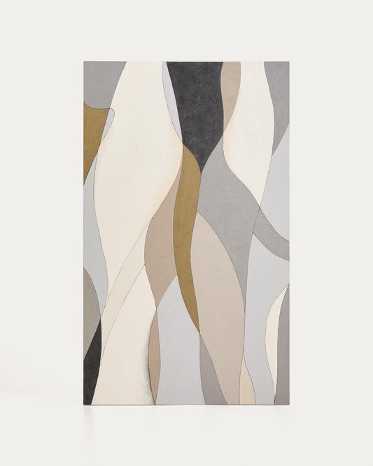 Marvilo grey and mustard abstract canvas 120 x 200cm