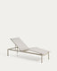 Stackable sun lounger Lesina in ecru aluminium and texteline