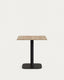 Dina table in natural finish melamine with metal leg in a painted black finish, 70 x 70 x 70 cm