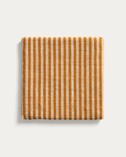 Dirome orange striped 100% PET chair cushion 40 x 40 cm