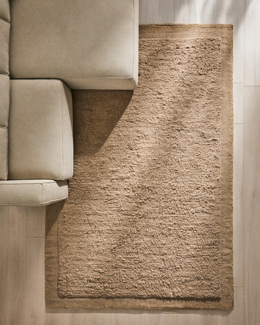 Marely beige wool rug 300 x 200cm