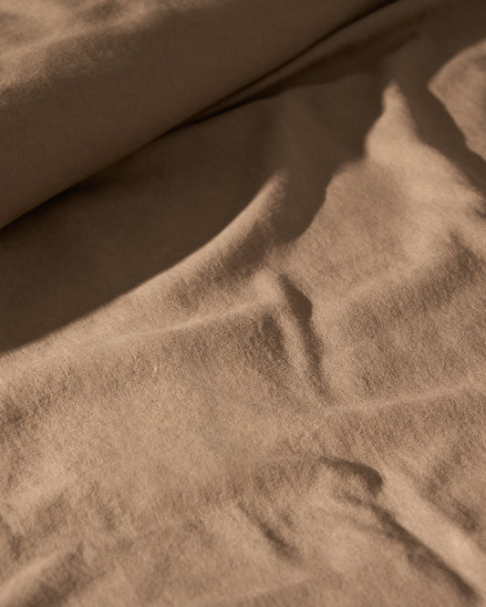 Simmel brown linen blend duvet cover for 90 cm bed