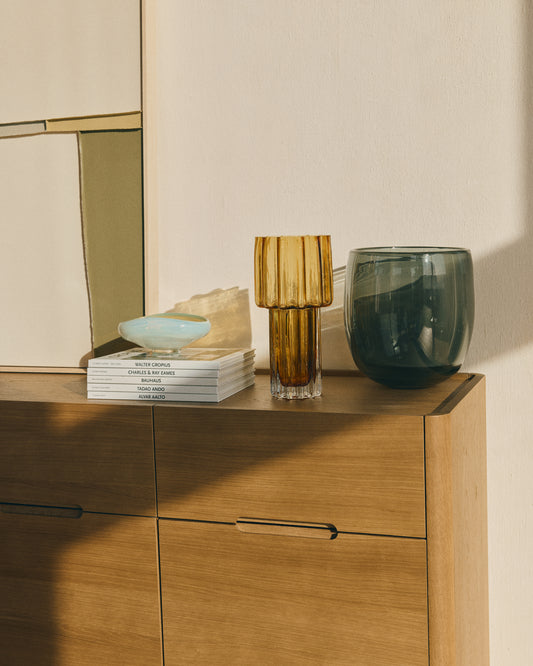 Nodila white glass centrepiece 30 x 21cm