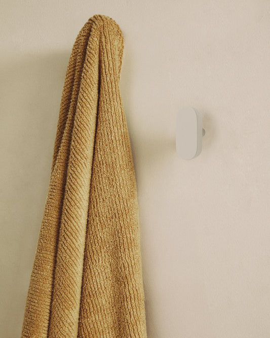 Arely set of 2 solid beech wood hangers with beige lacquer finish 6.5 cm/10 cm