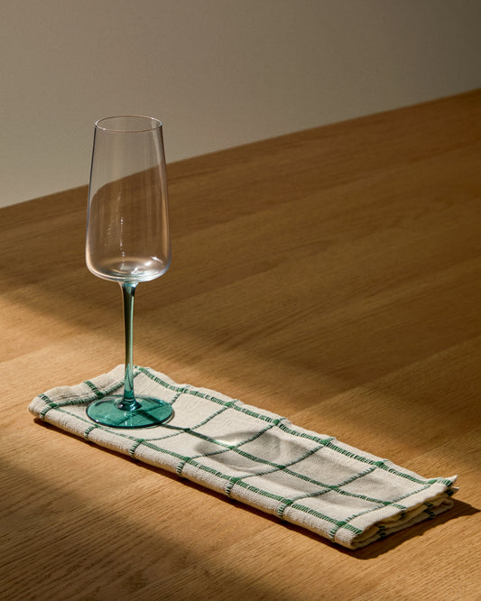 Irides clear champagne glass with blue detail, 31.5 cl