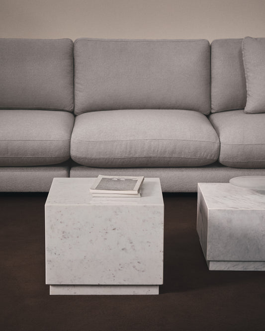 Sorein side table in white marble 40 x 40 cm