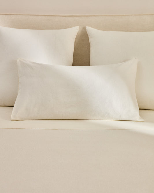 Simmel set of 2 beige linen blend pillow cases 50 x 70cm