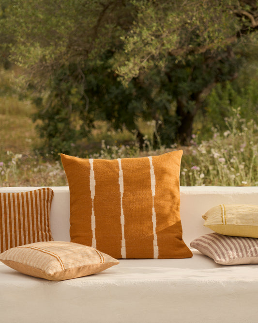 Drati yellow 100% PET cushion cover 45 x 45 cm