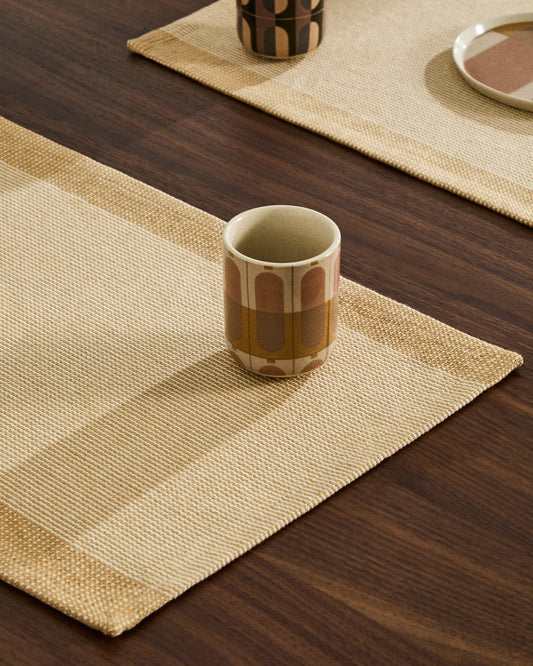 Briven set of 2 beige 100% cotton tablecloths 35 x 50cm