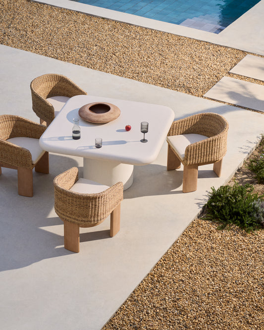 Addaia white cement table 135 x 135cm