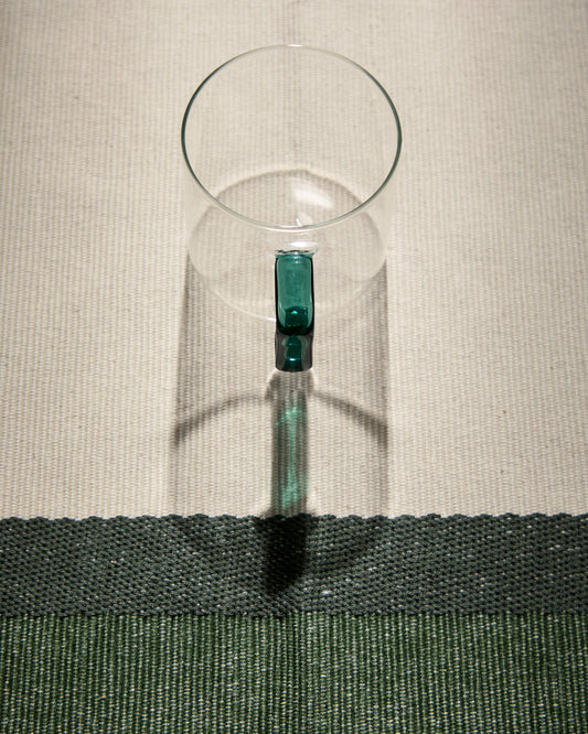 Micla green glass mug with handle