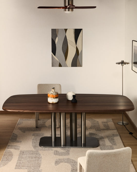 Marvilo grey and mustard abstract canvas 80 x 100cm