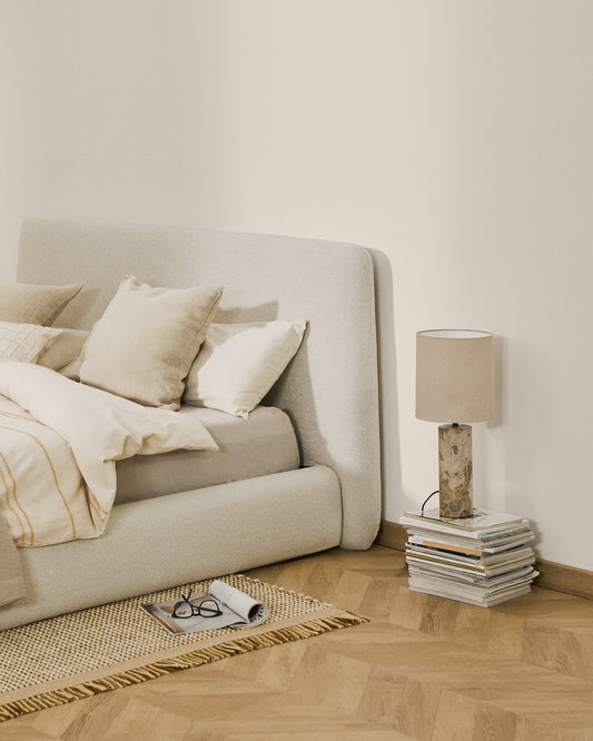 Martina bed cover in ecru chenille for mattress 160 x 200cm