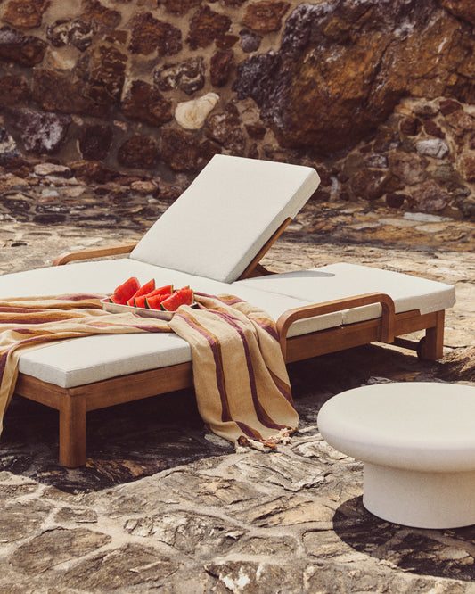 Sonsaura double sun lounger made from solid eucalyptus wood FSC 100%