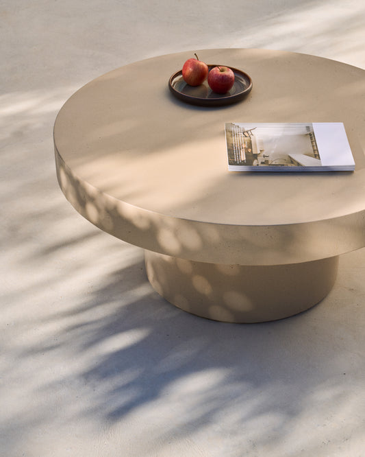 Aiguablava beige cement coffee table Ø90cm
