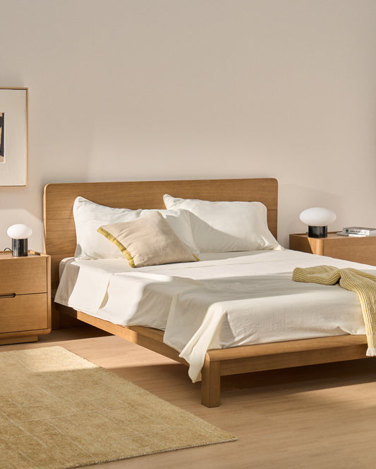 Sirale 100% cotton sateen top sheet with washed white finish for 180cm bed