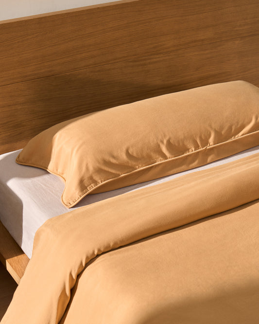 Sirale 100% cotton sateen pillowcase with washed finish in copper 45 x 110 cm
