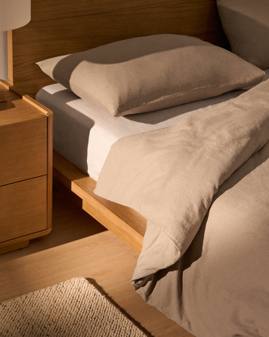 Simmel set of 2 brown linen blend pillowcases 50 x 80 cm