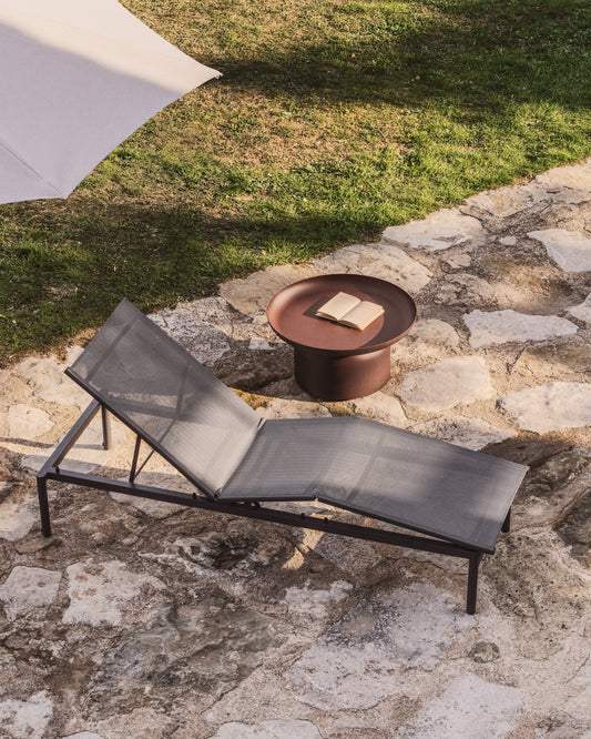Stackable sun lounger Lesina in graphite aluminium and grey texteline