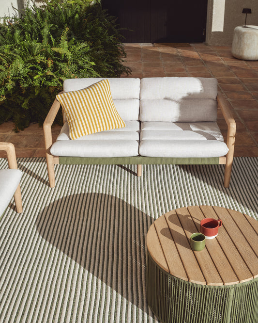 Ardelia green and beige synthetic fibre rug 160 x 230cm