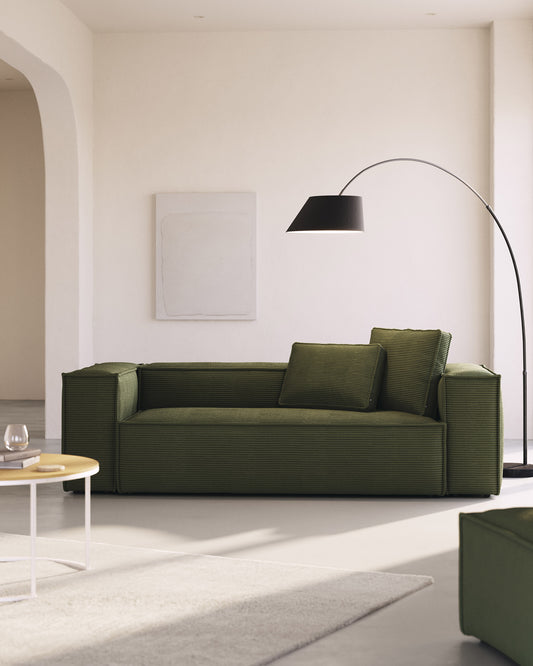 Blok 3-seater sofa in green thick corduroy 240cm FSC Mix Credit