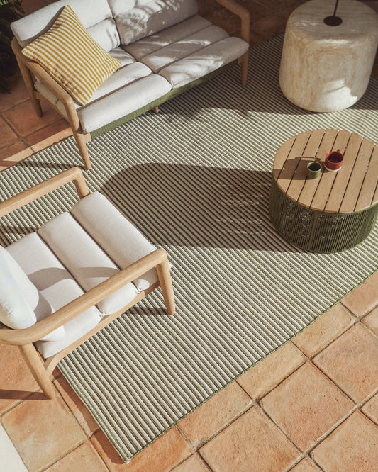 Ardelia green and beige synthetic fibre rug 200 x 300cm