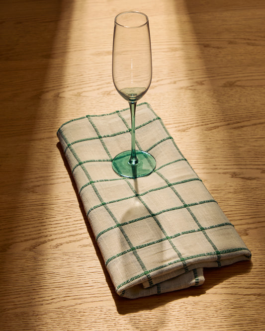 Irides clear champagne glass with blue detail, 24.5 cl