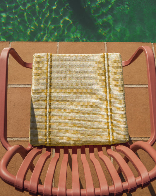 Drati yellow 100% PET chair cushion 40 x 40 cm