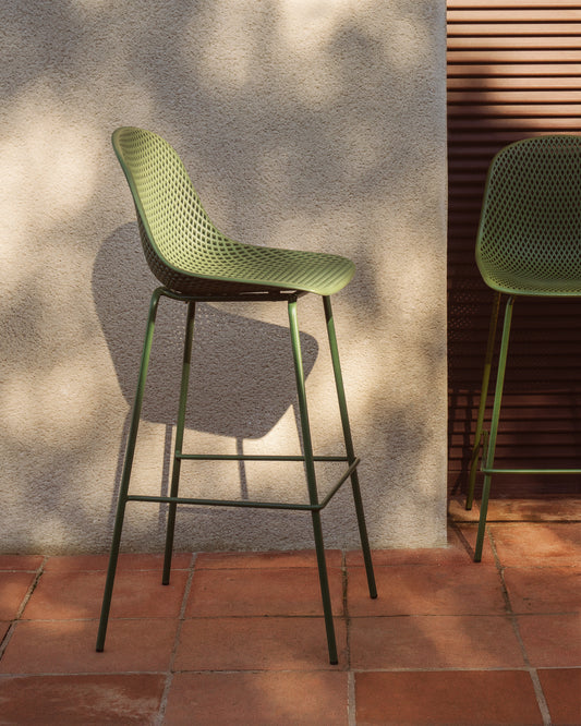 Quinby green outdoor stool 75cm