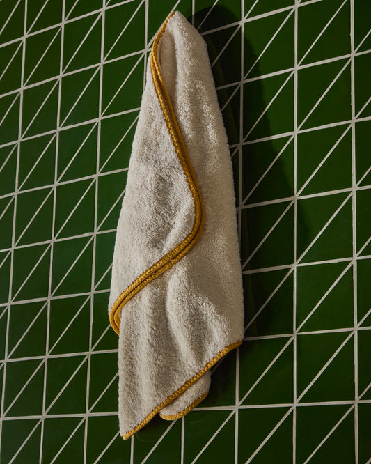 Sedora 100% cotton towel with yellow contrast detail 50 x 90cm