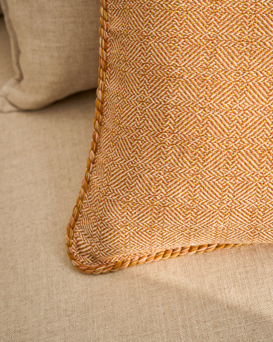 Filor cotton cushion cover with orange weave 50 x 50cm