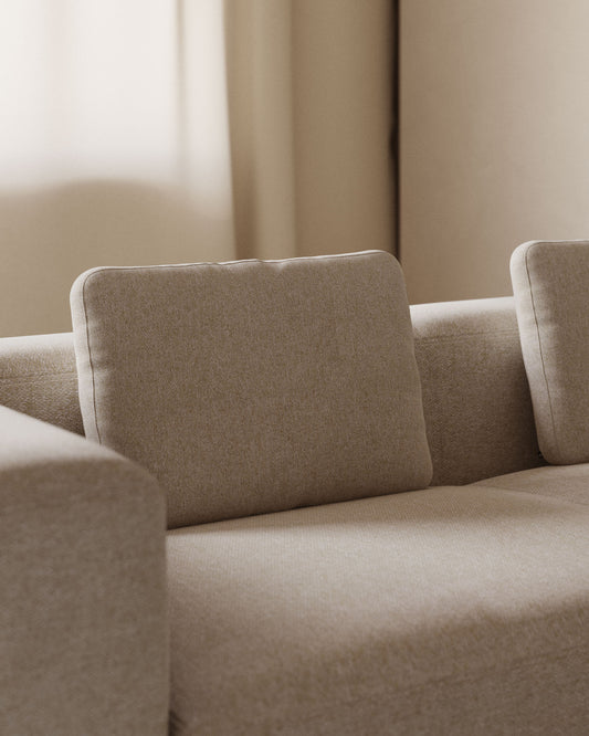 Blok beige chenille cushion 40 x 60cm