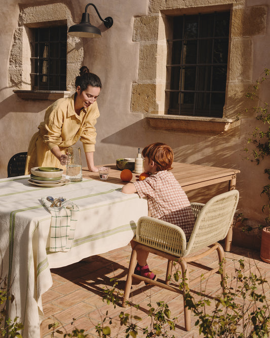 Belor ceramic oil cruet with multicoloured lines