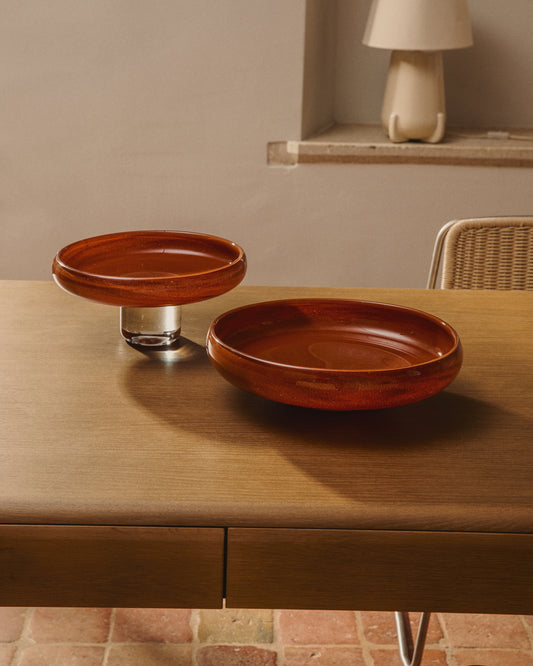 Denuo red glass centrepiece Ø34cm