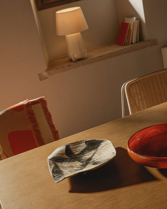 Dirva brown ceramic centrepiece 37 x 37cm