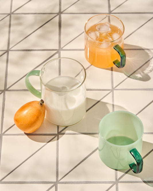 Micla light green glass mug
