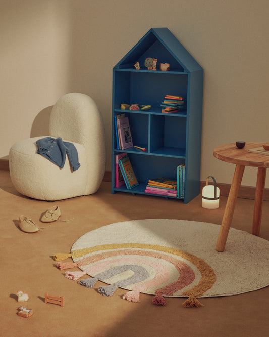 Tadea Round Rug cotton multicolor rainbow Ø 100 cm