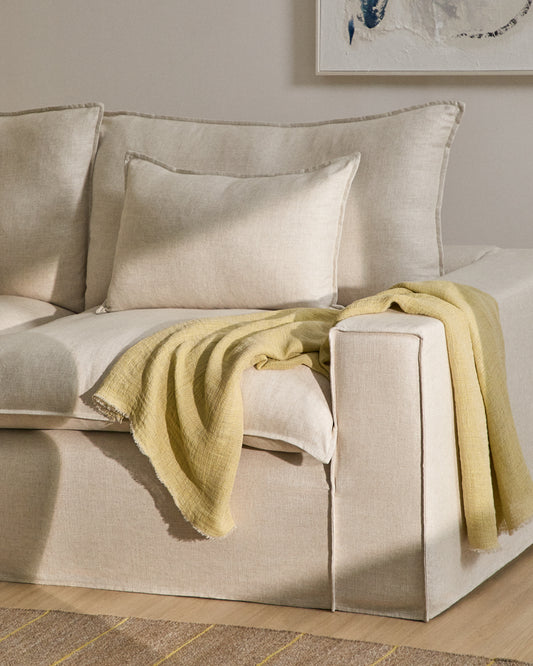 Aderin yellow linen blanket 130 x 170cm