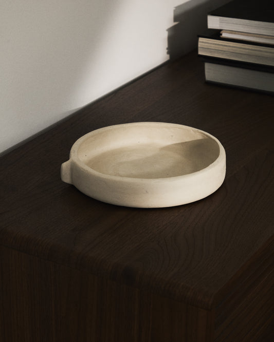 Mireni papier-mâché centrepiece beige Ø 22,5 cm