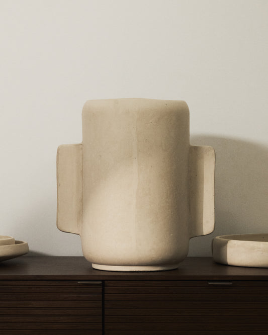 Mireni papier-mâché vase beige 38 cm