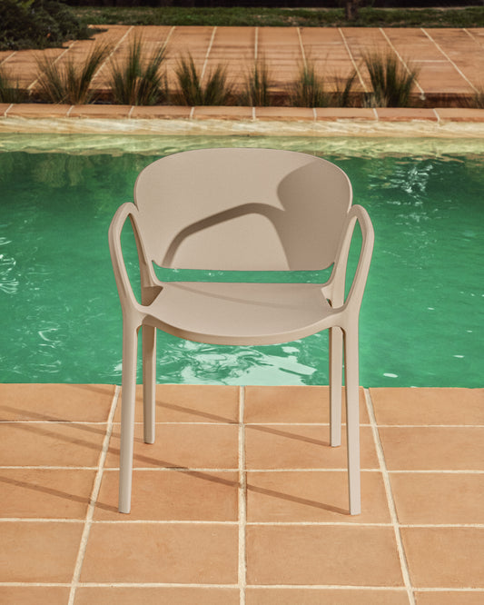 Ania stackable outdoor chair in beige