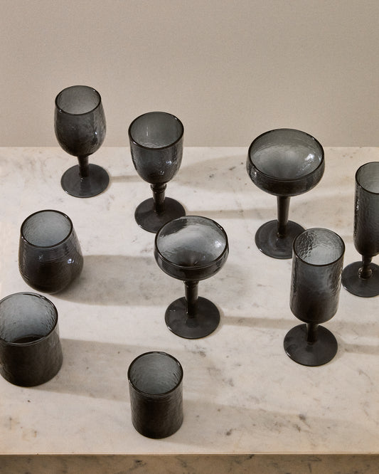 Vinea wine glass made of blue recycled glass