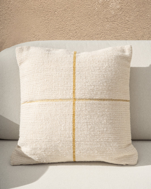 Atima yellow 100% PET jacquard cushion cover 45 x 45cm