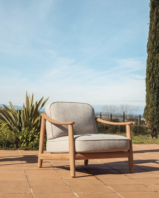 Elunda outdoor armchair in solid teak wood FSC 100%