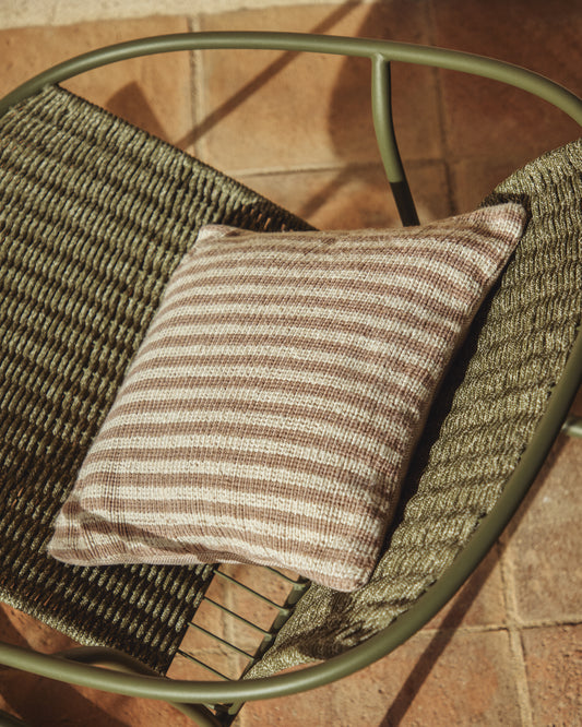 Dirome beige striped 100% PET cushion cover 45 x 45cm