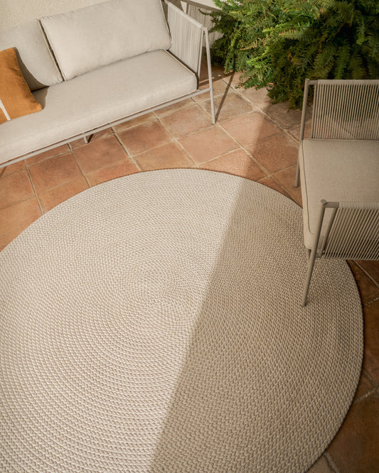 Despas ecru synthetic fibre rug Ø150cm